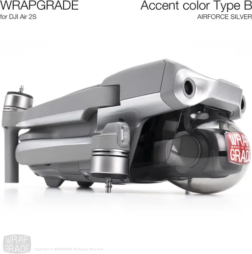 Vista 6 de WRAPGRADE Funda compatible con DJI Air 2S Color de acento B (Airforce Silver)