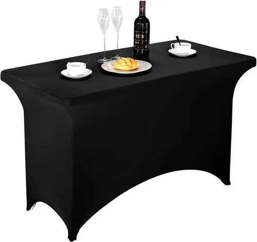 Vista 36 de FORLIFE - Funda de mesa de elastano, mantel ajustado de 4 pies para mesas rectangulares, funda elástica para patio, universal para bodas, banquetes