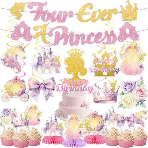 Vista 27 de 35 decoraciones de cumpleaños con texto en inglés "Isn't She Onederful", decoraciones de primer cumpleaños para niñas, fácil instalación, incluye