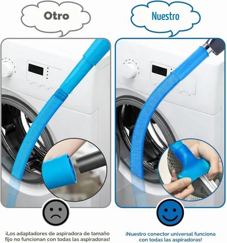 Vista 4 de Kit de limpieza de ventilación de secadora, accesorio universal para aspiradora de pelusa para secadora con conector universal elástico y cepillo 1