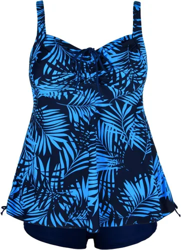 Vista 2 de Septangle - Trajes de baño para mujeres, tankini de dos piezas con estampado de cachemira, talla extragrande