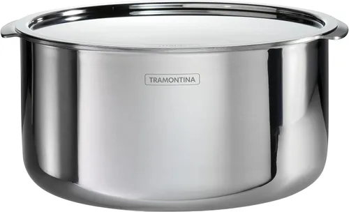 Vista 9 de Tramontina Utsava Tope de Acero Inoxidable Tri-Capa de 1.75 Cuartos con Tapa, Olla Patila Pequeña para Cocina India