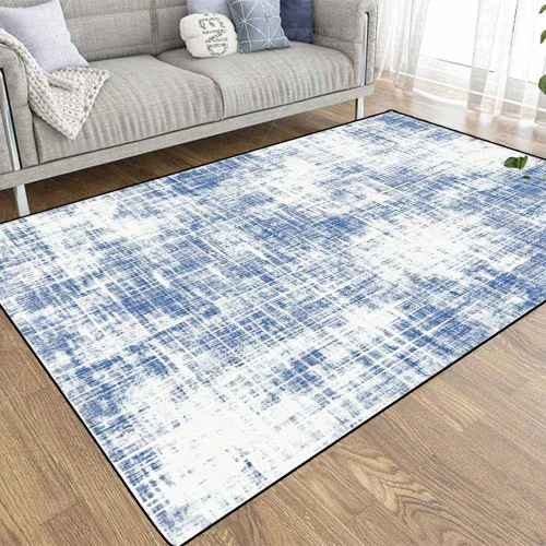 Vista 44 de TOMWISH - Alfombra abstracta pintada a mano en blanco y negro con pintura dorada, sala de estar, dormitorio, decoración de suelo, alfombra