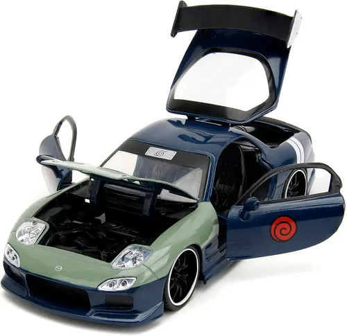 Vista 7 de Jada Naruto 1:24 1995 Mazda RX-7 - Coche fundido a presión y figura de Kakashi Hatake de 2.75 pulgadas