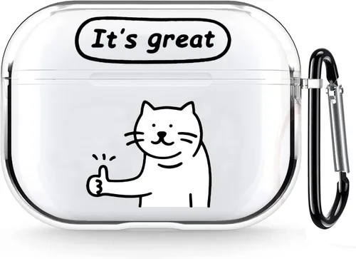Vista 14 de Funda transparente para AirPods de 2ª generación de 1ª generación, diseño de gatito kawaii para mujeres, hombres y niños, funda de carga de TPU