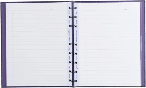 Vista 7 de Blueline MiracleBind - Cuaderno de 1 materia, regla media/universitaria, cubierta morada, (75) hojas de 9.25 x 7.25 pulgadas
