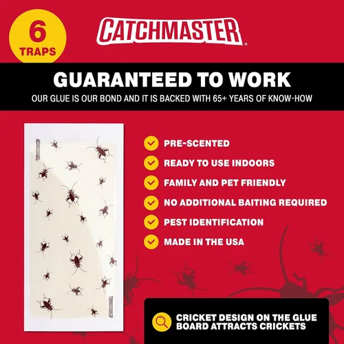 Vista 7 de Catchmaster Pro Strength - Juego de 60 tablas de pegamento para ratones e insectos, 60 unidades y 6 tablas de pegamento gigantes de Cricket XL