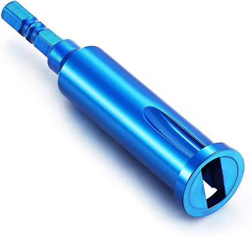 Vista 2 de Herramienta universal de torsión de alambre, pelacables y herramienta de pelado de cables Twister para electricista por taladro o manualmente (azul)
