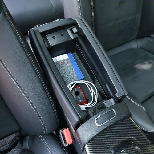 Vista 5 de Caja de almacenamiento para reposabrazos de consola central para el interior del automóvil, organizador para Mercedes Benz Clase A W177 A180 A200