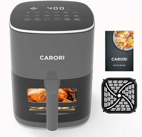 Vista 17 de CARORI Freidora de aire de 6 cuartos con ventana de visión, 12 preajustados, gran capacidad, 400 ℉ máximo crujiente, 1700 W comidas rápidas incluso