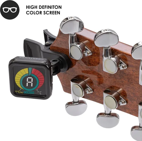 Vista 7 de KLIQ UberTuner - Afinador de guitarra con clip, color negro (paquete de 2)