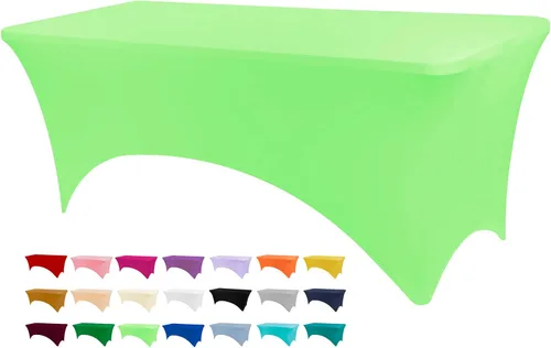 Vista 44 de BDDC - Funda de mesa ajustada de 4 pies, manteles de elastano negros, manteles elásticos lavables y resistentes a las arrugas para eventos, bodas