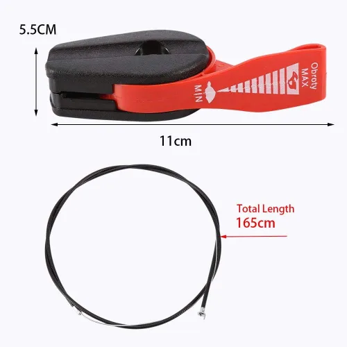 Vista 2 de Kit de cable de acelerador para cortacésped de 65 pulgadas, kit de manija de palanca de interruptor de control universal, interruptor de cable