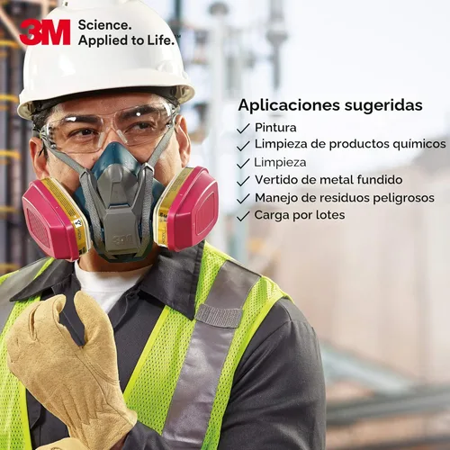 Vista 6 de 3M Cartucho/filtro respirador P100 60926, 1 par, NIOSH, ayuda a proteger contra vapores orgánicos, gases ácidos, amoniaco metilamina, formaldehído