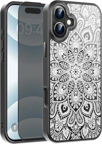 Vista 130 de Goodon para iPhone 15 Pro Max con protector de pantalla de privacidad, compatible con Magsafe, funda translúcida mate a prueba de golpes - Linda