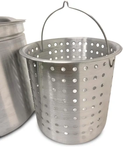 Vista 6 de Olla de aluminio con cesta vaporizadora, Plateado