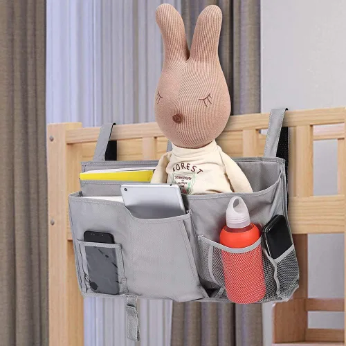 Vista 2 de Organizador para literas - Organizador de almacenamiento para cabecera con bolsillo, organizador colgante para campamento, dormitorio, habitación