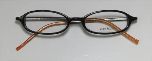 Vista 2 de Vera Wang V134 - Gafas ovaladas de aro completo para mujer (47-17-136, negrocaramelo)