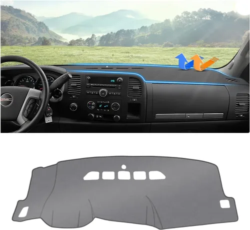 Vista 15 de Autorder - Tapete para salpicadero para 2007-2013 Chevy Chevrolet Silverado/GMC Sierra con dos guanteras, accesorios, cubierta de salpicadero