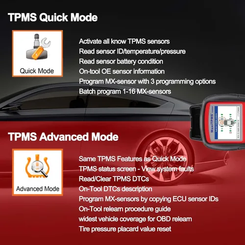 Vista 6 de Autel MaxiTPMS TS508WF Kit de herramienta de programación TPMS, con 8 sensores MX, programador de sensores de neumáticos 2026, reinicio/reinicio