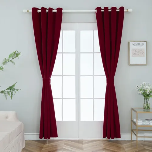 Vista 6 de PLEASANT BOULEVARD Cortinas 100% opacas [2 paneles] Elegantes cortinas con aislamiento térmico para dormitorio, sala de estar, ventana grande