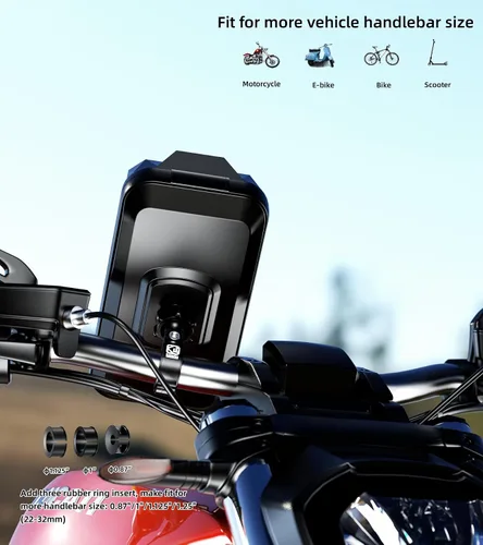 Vista 3 de Kewig Soporte de teléfono para bicicleta con visera solar y pantalla táctil