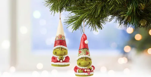 Vista 6 de Enesco Dr. Seuss Grinch por Jim Shore Gnomo Santa Grinch - Adorno colgante de resina hecha a mano, figuras de Navidad coleccionables, decoración