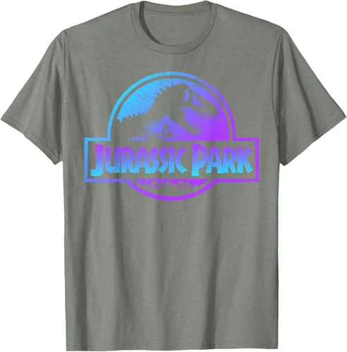 Vista 34 de Jurassic Park Camiseta de manga corta con logotipo Fossil azul y morado Negro