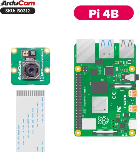 Vista 6 de Arducam para Raspberry Pi Módulo de cámara 3, 12MP IMX708 75°(D) Autofoco Cámara Pi V3, Cable FFC de 15-22 pines