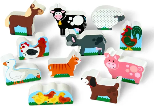 Vista 5 de Melissa & Doug Juego de granja y tractor de madera (33 piezas)