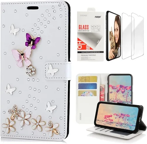 Vista 7 de Bling SSBLDwSPSeries-15 - Funda de piel con tapa y protector de pantalla, diseño 3D hecho a mano