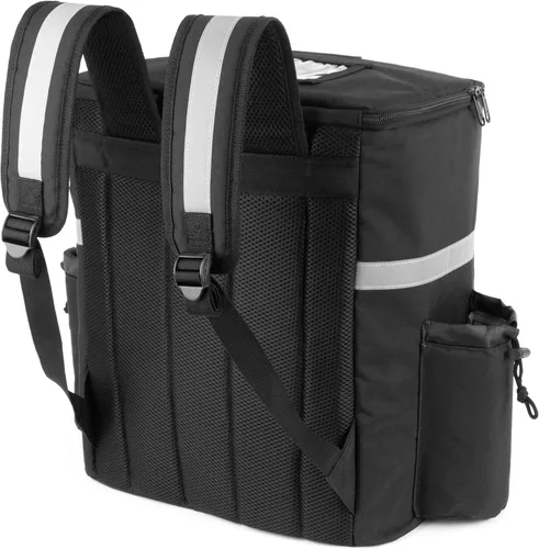 Vista 2 de Homevative - Mochila térmica para entrega de alimentos con soporte para tazas, bolsillo y ventana de recibos, bolsa de refrigeración reutilizable