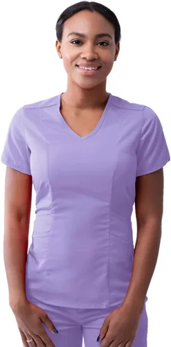 Vista 31 de Adar Pro Scrubs para mujer - Moderno cuello en V Manzana