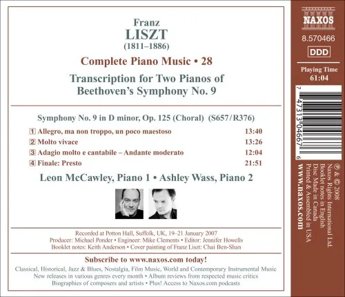 Vista 3 de LisztBeethoven Symphony No 9 Transcription for Two Pianos