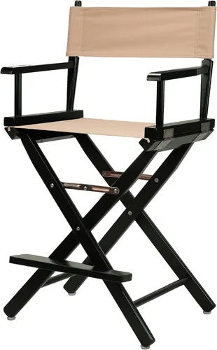 Vista 143 de Casual Home - Silla de director de 18 in, marco negro, lona negra, altura clásica Marco negro - Madera maciza