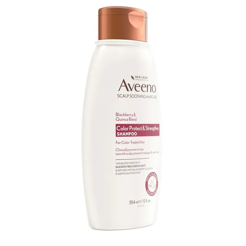 Vista 6 de Champú OGX Aveeno Color Protect Strengthen+ Moras y Quinoa, Fresco, 12 onzas líquidas