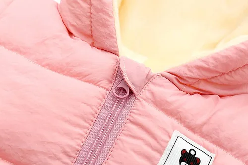 Vista 4 de Kelon Traje de nieve para bebé, ropa de invierno de algodón, mameluco de piel con capucha, abrigo cálido 3-24M