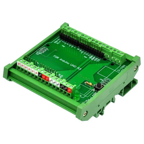 Vista 2 de Electronics-Salon módulo adaptador de terminal de tornillos en bloque, para montaje en riel DIN, para Arduino UNO-2560 R3.