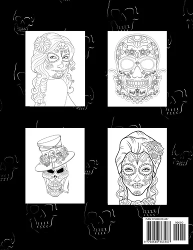 Vista 2 de Dia De Los Muertos - Day of The Dead - Coloring Book High-Quality Colouring Book with Amazing 49 Illustrations of Sugar Skulls, Calavera Ladies and