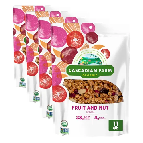 Vista 21 de Cascadian Farm Granola orgánica, cereales de canela y pasas, bolsa resellable, 11 onzas