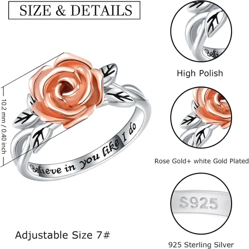 Vista 6 de Anillos giratorios para ansiedad para mujeres plata de ley 925 bandas de promesa para aliviar el estrés joyería antiansiedad regalos