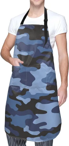 Vista 18 de Perinsto Waterproof Apron with 2 Pockets Kitchen Chef Aprons Bibs for Cooking Baking