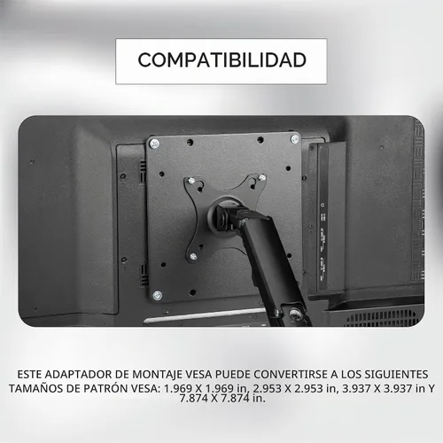 Vista 2 de HumanCentric Placa Adaptadora de Montaje VESA para Soportes de TV, Placa de Conversión VESA para Televisores Planos y Curvos, Convierta 50x50, 75x75