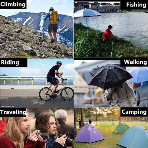 Vista 7 de Rain Ponchos for Adults, Reusable Raincoats for Women and Men - Packable Rain Jackets with Drawstring Hood