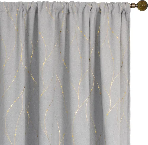 Vista 38 de BUHUA - Paneles de cortinas opacas para sala de estar, cortinas grises con aislamiento térmico, cortinas de ventana para dormitorio - 72 pulgadas