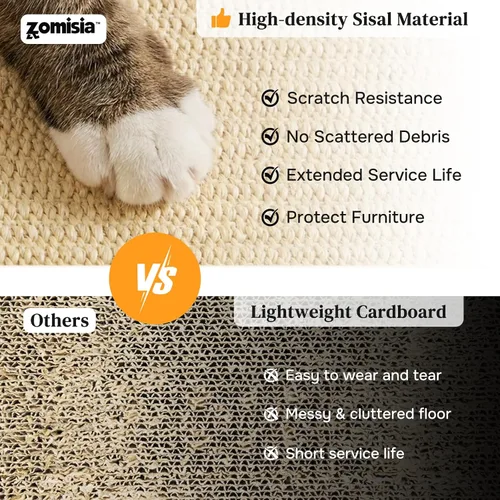 Vista 4 de Cat Scratcher with Ball Track Toy, Sisal Scratch Pad for Indoor Use 2-Natural