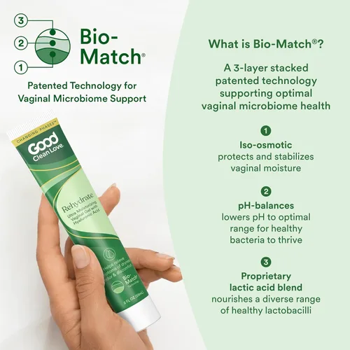 Vista 4 de Good Clean Love Rehydrate Gel vaginal ultra hidratante con ácido hialurónico, hidratante vaginal equilibrado con pH, cuidado femenino a base