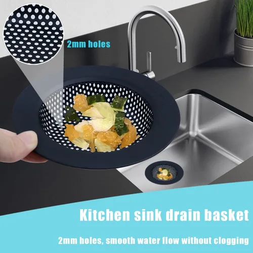 Vista 6 de 3 piezas de tapón para fregadero de cocina, 3 en 1 colador de cesta de fregadero de cocina, tapón universal antiobstrucción de acero inoxidable
