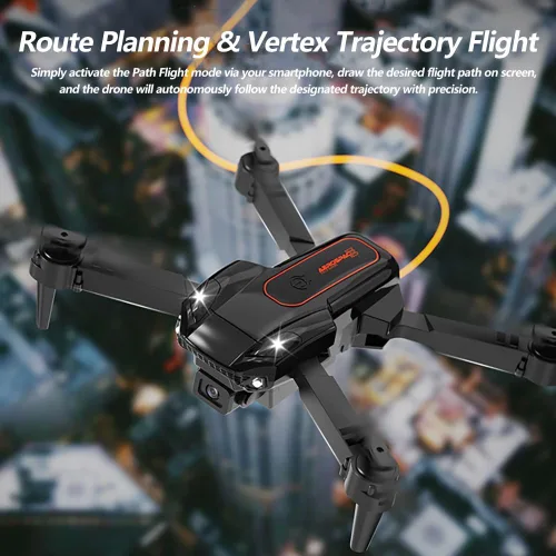 Vista 3 de QIDUHUQI Drone con cámara HD 1080P con control remoto, dron plegable para adultos y principiantes, modo sin cabeza, retención de altitud, inicio