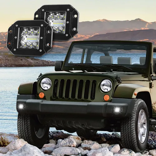 Vista 6 de EBESTauto - Manivelas LED de montaje empotrado, luz de trabajo LED de barra de luz de parachoques luces de conducción fuera de carretera LED lámpara